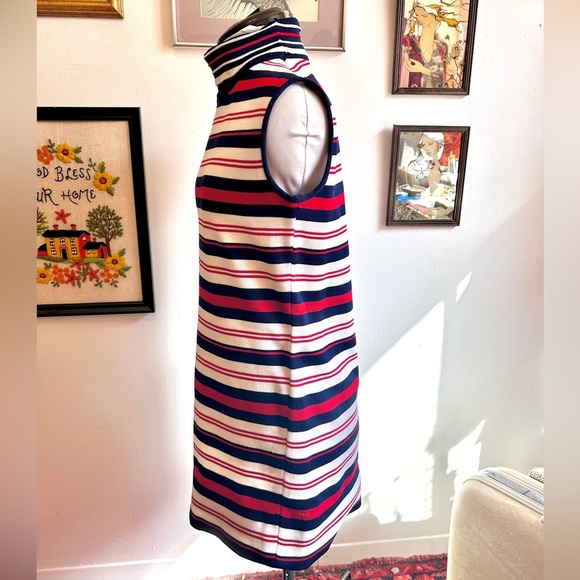 1960s Vintage Space Age Mod Micro Mini Tunic Dress – Red, White & Navy Stripe - Picture 8 of 8